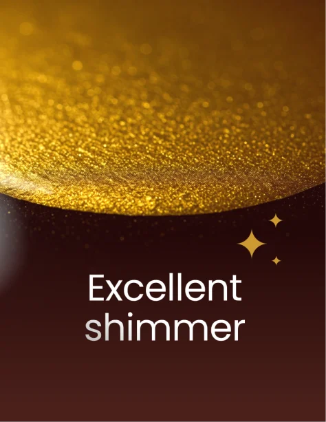 solvent excellent shimmer